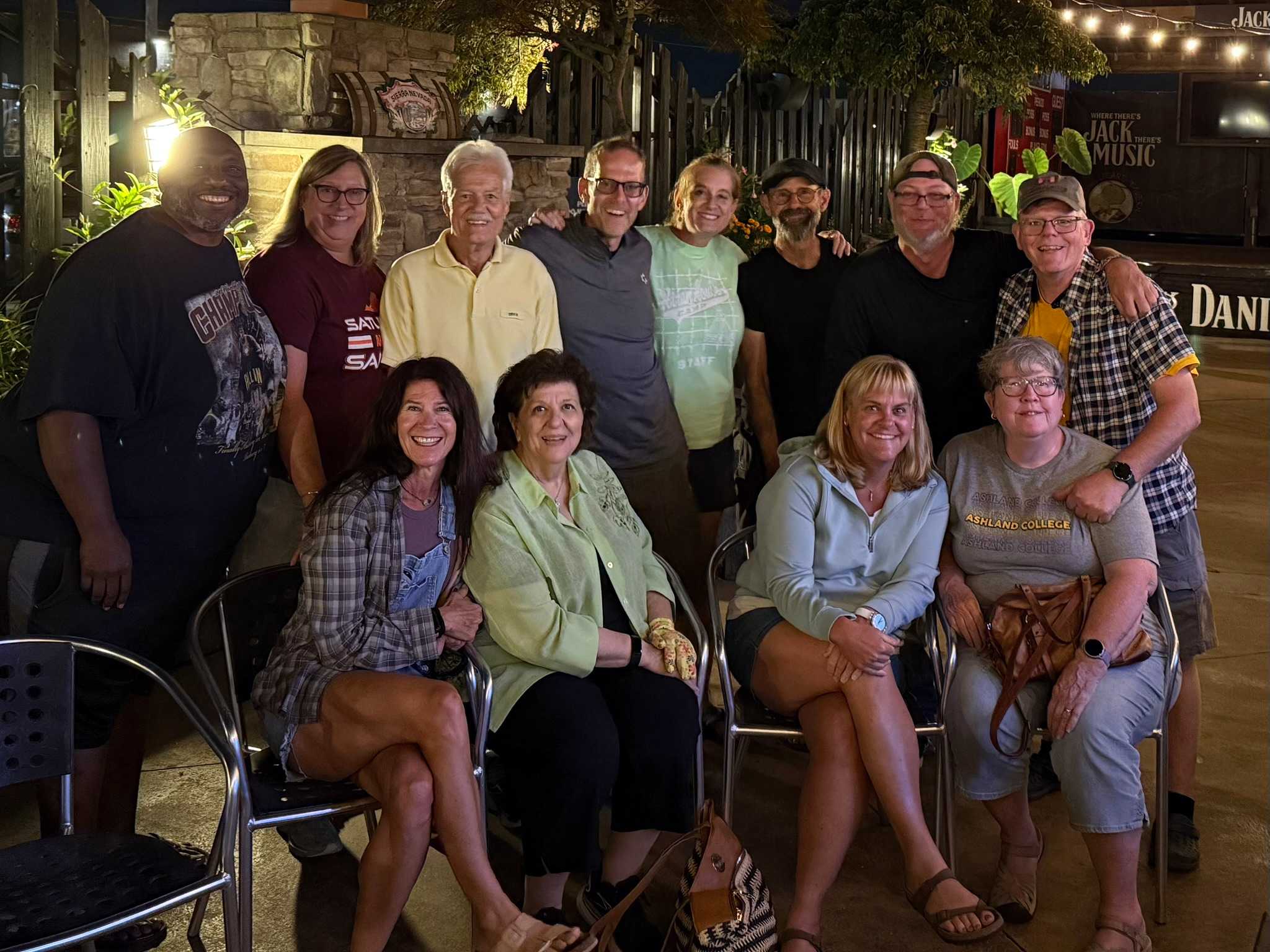 Former Hiram House Camp staff members gathered for a group photo at their 35-year reunion.